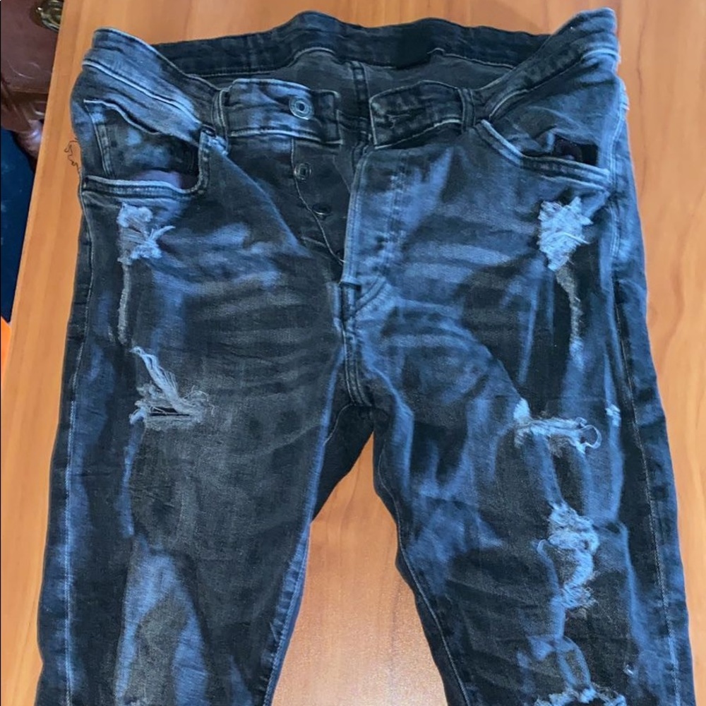 H&M black ripped jeans